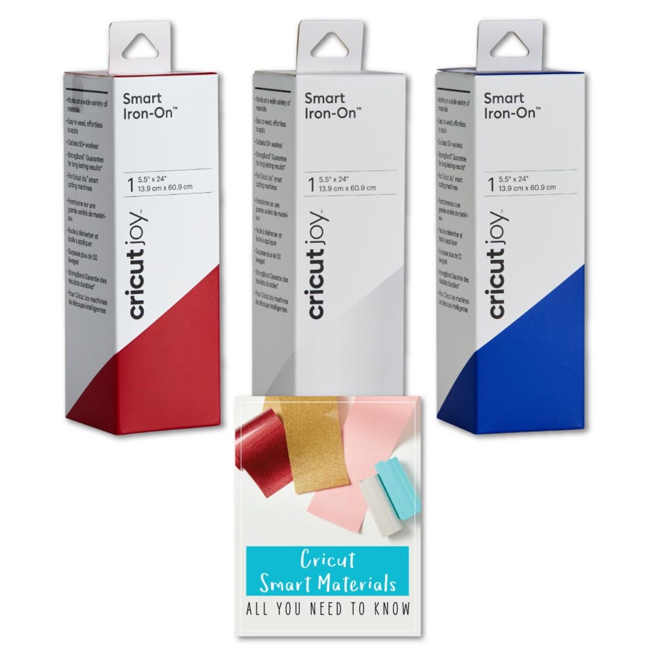 Cricut Joy Smart StrongBond Iron-On Bundle - Red, White, Blue